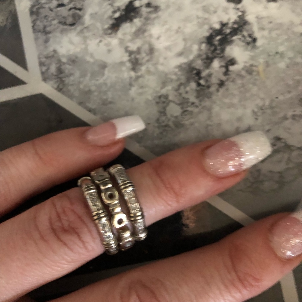 White gold ring ( set of 3)